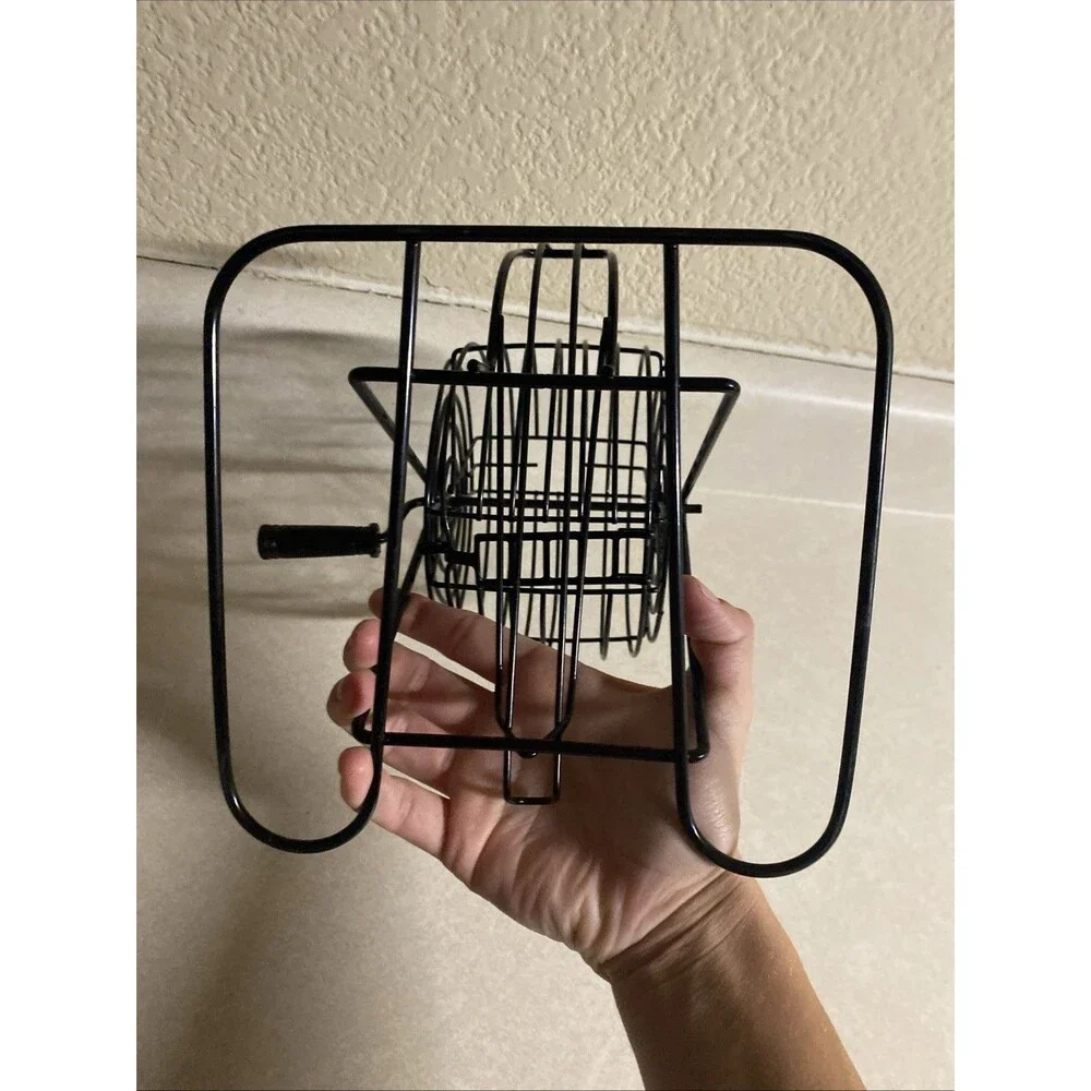 Bingo Black Metal Spinner Cage for Letters & Numbers, 1/2” Balls For Board Game